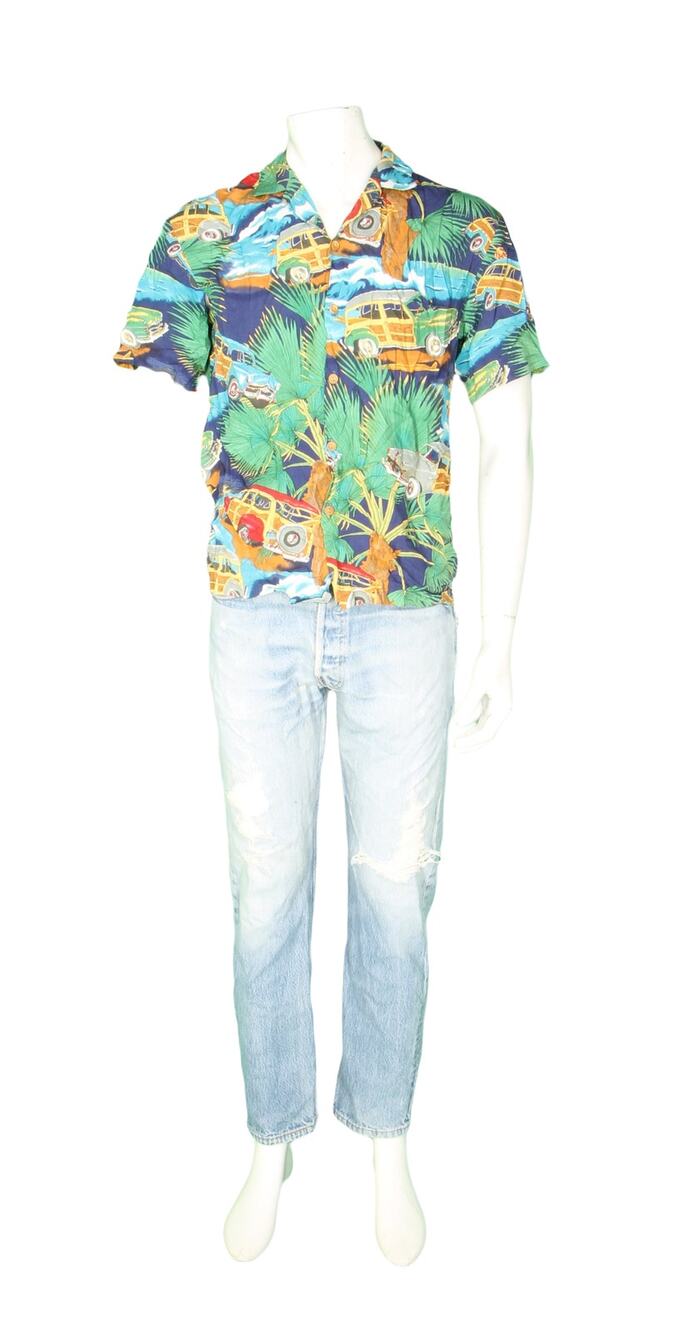 Diamond Head Classic Woody Car Surfing Surfboard Hawaiian Aloha Camp Shirt M
